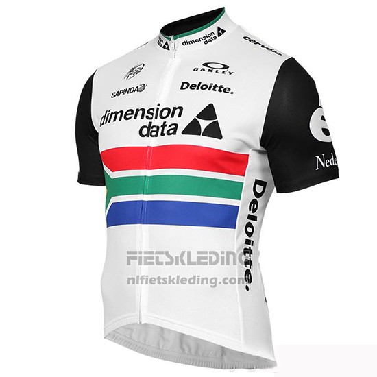 2019 Fietskleding Dimension Data Kampioen Zuid-afrika Korte Mouwen en Koersbroek